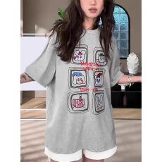 批发官图 21支纯棉-210克100%棉 2026年夏装基础百搭短袖T恤<b class='q'>女</b>印花