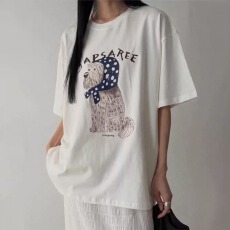 批发官图 21支纯棉-210克100%棉 2026年夏装基础百搭短袖T恤<b class='q'>女</b>印花