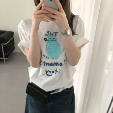 批发官图 21支纯棉-210克100%棉 2026年夏装基础百搭短袖T恤<b class='q'>女</b>印花