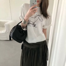 批发官图 21支纯棉-210克100%棉 2026年夏装基础百搭短袖T恤<b class='q'>女</b>印花