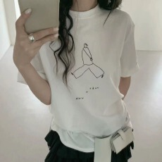 批发官图 21支纯棉-210克100%棉 2026年夏装基础百搭短袖T恤<b class='q'>女</b>印花