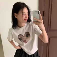 批发官图 21支纯棉-210克100%棉 2026年夏装基础百搭短袖T恤<b class='q'>女</b>印花