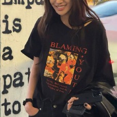 批发官图 21支纯棉-210克100%棉 2026年夏装基础百搭短袖T恤<b class='q'>女</b>印花