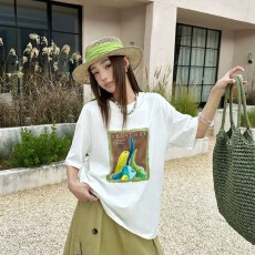 批发官图 21支纯棉-210克100%棉 2026年夏装基础百搭短袖T恤<b class='q'>女</b>印花