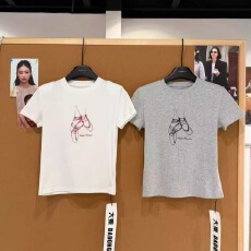 批发官图 21支纯棉-210克100%棉 2026年夏装基础百搭短袖T恤<b class='q'>女</b>印花