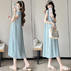 批发实拍2026夏季<b class='q'>针织</b>新款孕妇装设计感时尚宽松中长款显瘦弹力polo潮