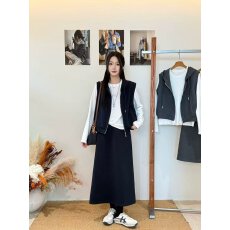 批发韩版时尚套装女秋季新款连帽<b class='q'>外套</b>+上衣+半身裙小众三件套