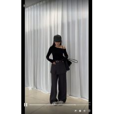 批发2026新款春季流行风格<b class='q'>假两件</b>屁帘垂感休闲直筒裤打底衫两件套