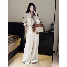 批发清冷松弛感穿搭套<b class='q'>装</b>女夏季小个子极简通勤防晒<b class='q'>衬衫</b>阔腿<b class='q'>裤</b>子两件套