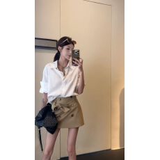 批发套装女2026夏季纯欲风气质穿搭白色收腰<b class='q'>衬衫</b>高腰半身裙感两件套