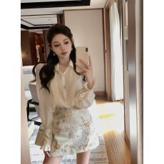 批发miu系富家千金套装裙高级感小洋装半身裙衬衫两件套小个子