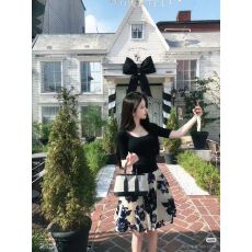 批发法式<b class='q'>名媛</b>风蓝色刺绣花朵半身裙女蓬蓬裙短裙子打底衫两件套