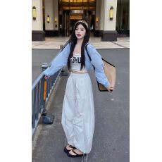 批发夏季穿搭<b class='q'>韩版</b>气质针织开衫辣妹风网红运动抹胸夏季阔腿裤三件套