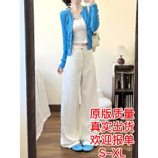 批发韩系巨好看的一整套流行穿搭俏皮打底背心针织<b class='q'>开衫</b>配牛仔裤三件套