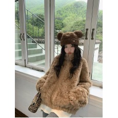 批发新品已开暮光琥珀 剪花工艺 环保仿皮草毛毛外套