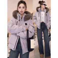 批发工装棉服女<b class='q'>冬</b>季2025新款短款小个子大毛领加厚派克服棉衣外套爆款