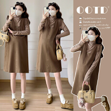 批发实拍美拉德2026春季新款高级感麂皮小飞袖背心裙<b class='q'>百搭</b>T<b class='q'>孕妇</b><b class='q'>两件套</b>