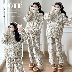 批发实拍半边绒女冬季2025<b class='q'>新款</b>加厚加绒珊瑚绒家居服孕妇套装冬可外穿