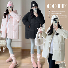 批发实拍2025网红泡芙棉衣棉服冬季保暖加厚宽松外套孕妇棉衣