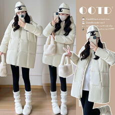 批发实拍2025网红泡芙棉衣棉服冬季保暖加厚宽松外套孕妇棉衣