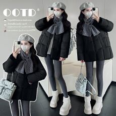 批发实拍网红韩版石墨烯云绒2025冬季新款<b class='q'>中长款</b><b class='q'>孕妇</b><b class='q'>棉服</b>+围巾两件套