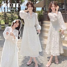 批发杏色法式温柔风连衣裙女2026春季新款孕妇绝美气质<b class='q'>长裙</b>两件套