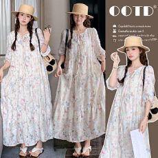 批发实拍超好看连衣裙女夏新款法式绝美宽松遮肉显瘦<b class='q'>孕妇</b><b class='q'>连衣裙</b>