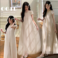 批发薄纱<b class='q'>连衣裙</b>女2026新款初夏穿搭法式温柔风绝美超仙孕妇长裙