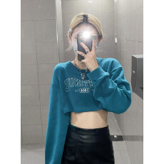 批发hiphop<b class='q'>卫衣</b>女春秋薄款chic港风街舞爵士衣服美式高街短款jazz上衣