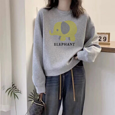 批发<b class='q'>刺绣</b>秋冬季圆领卫衣女士新款欧货宽松休闲套头长袖纯棉打底衫<b class='q'>上衣</b>