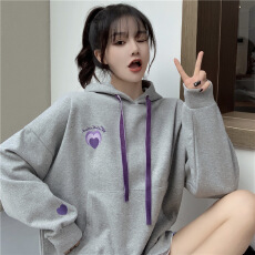 批发卫衣女春秋季韩版宽松大码设计感小众薄款早秋装带帽假两件外套潮