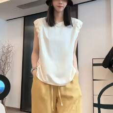 批发法式设计感小众洋气减龄短袖衬衣女夏季极简风休闲显瘦遮肉小衫潮