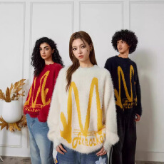 批发高质量抖音高质量美式复古字母毛衣情侣秋冬款小众慵懒风针织衫男