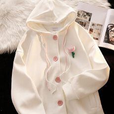 批发棒球服女2025年春秋季新款高级感文艺森系连帽<b class='q'>卫衣</b>