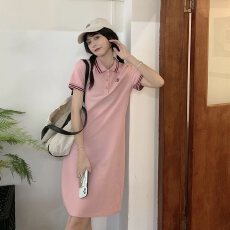 批发<b class='q'>夏季</b>韩版2025新款显瘦气质减龄POLO领短袖连衣裙女装