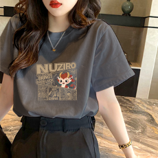 批发美式复古<b class='q'>短袖</b><b class='q'>T</b><b class='q'>恤</b>夏季韩系国潮印花新款宽松纯棉小众圆领上衣潮ins