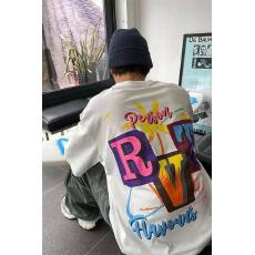 特大码300斤美式复古高街短袖T恤男女装夏季宽松情侣圆领半袖上衣