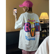 2025夏季美式复古潮牌热带椰树印花短袖t恤男女宽松半袖