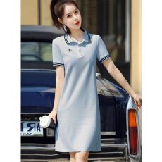 批发别致POLO夏季T恤<b class='q'>连衣裙</b>女夏小清新<b class='q'>可爱</b>甜美小个子仙女裙薄款裙子
