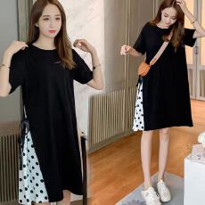 宽松大码胖MM200斤中长款孕妇连衣裙韩版时尚款雪纺纯棉夏孕妇装