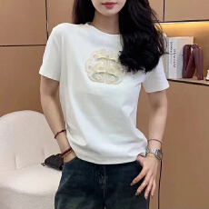 批发大码女装新中式刺绣短袖T恤2026年夏季新款今年流行漂亮小衫上衣