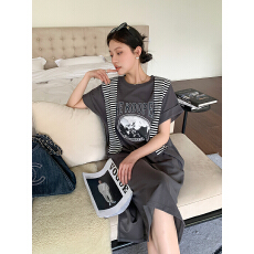 批发美棉斜纹肌理针织显瘦好穿不挑身材T裙