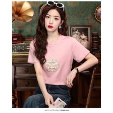 批发女装2026年夏季新款新中式国风小衫短袖<b class='q'>T</b><b class='q'>恤</b><b class='q'>圆领</b>复古刺绣显瘦上衣