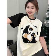 批发纯棉大码t恤女短袖胖mm夏装200斤宽松潮牌小熊美式半袖显瘦上衣服