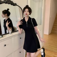 批发2026新款polo领<b class='q'>连衣裙</b>女小个子夏季新款收腰显瘦休闲<b class='q'>衬衫</b>裙