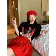 后包领纯棉200克2026狗狗印花垫肩百搭短袖T恤