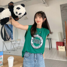 批发女装无袖T恤夏季2026新款宽松运动美式背心复古韩系超火上衣潮in