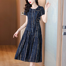 批发实拍有货 2026夏季新款大码短袖套裙上衣+裙子有口袋单层时尚洋气