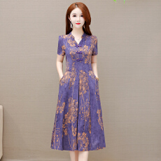 批发实拍2026年夏季新款<b class='q'>改良</b><b class='q'>旗袍</b>妈妈装修身显瘦遮肚子洋气