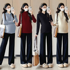 批发实拍新品~<b class='q'>孕妇装</b>2025秋冬<b class='q'>显瘦</b>长袖<b class='q'>孕妇</b><b class='q'>打底衫</b>毛衣针织衫